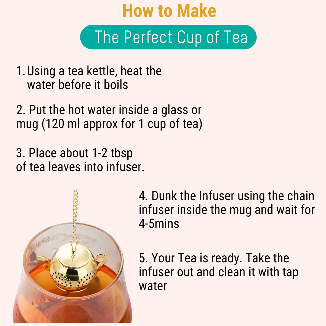 Kettle On! Small Brass Tea Infuser + Free Tea