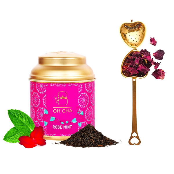 Rose Mint Tea & Golden Heart Infuser