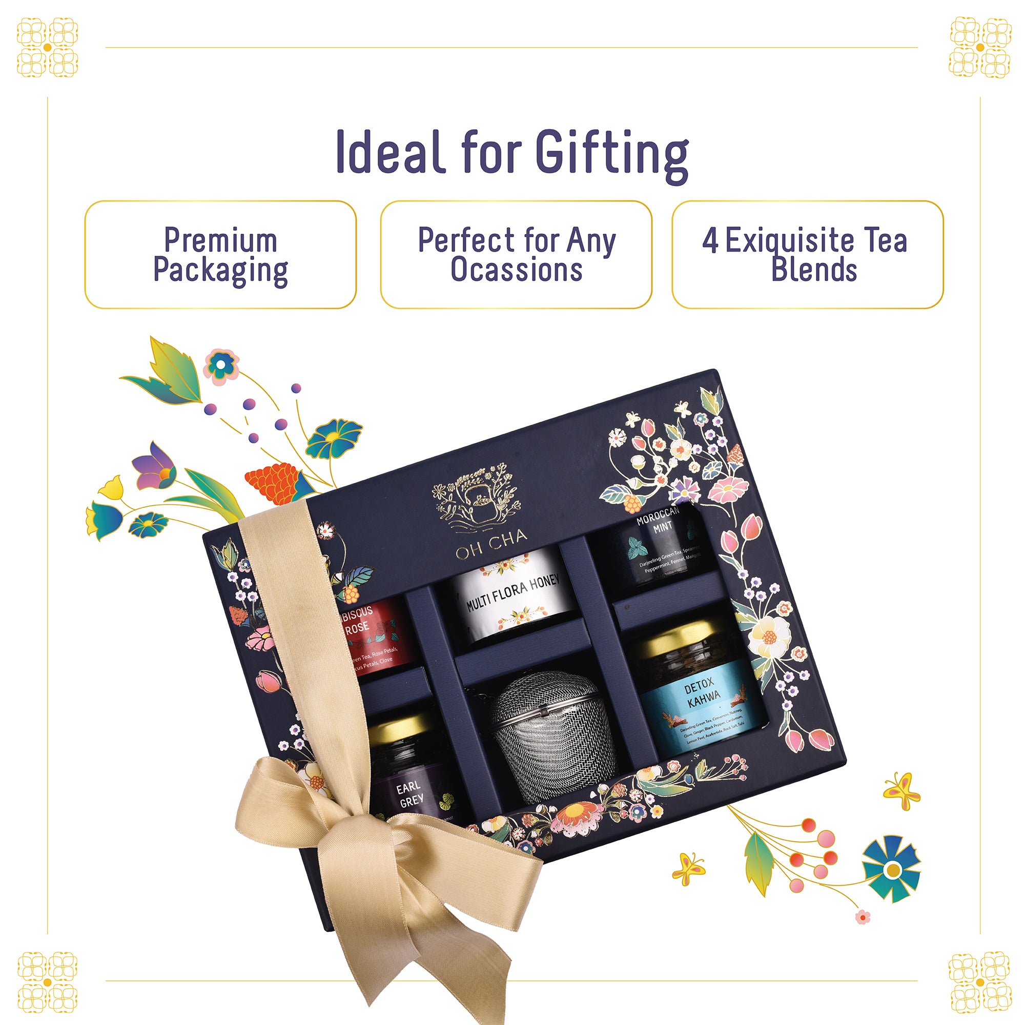 Discoverers Box - Assorted Tea Gift Set with 4 Tea Flavors, Tea