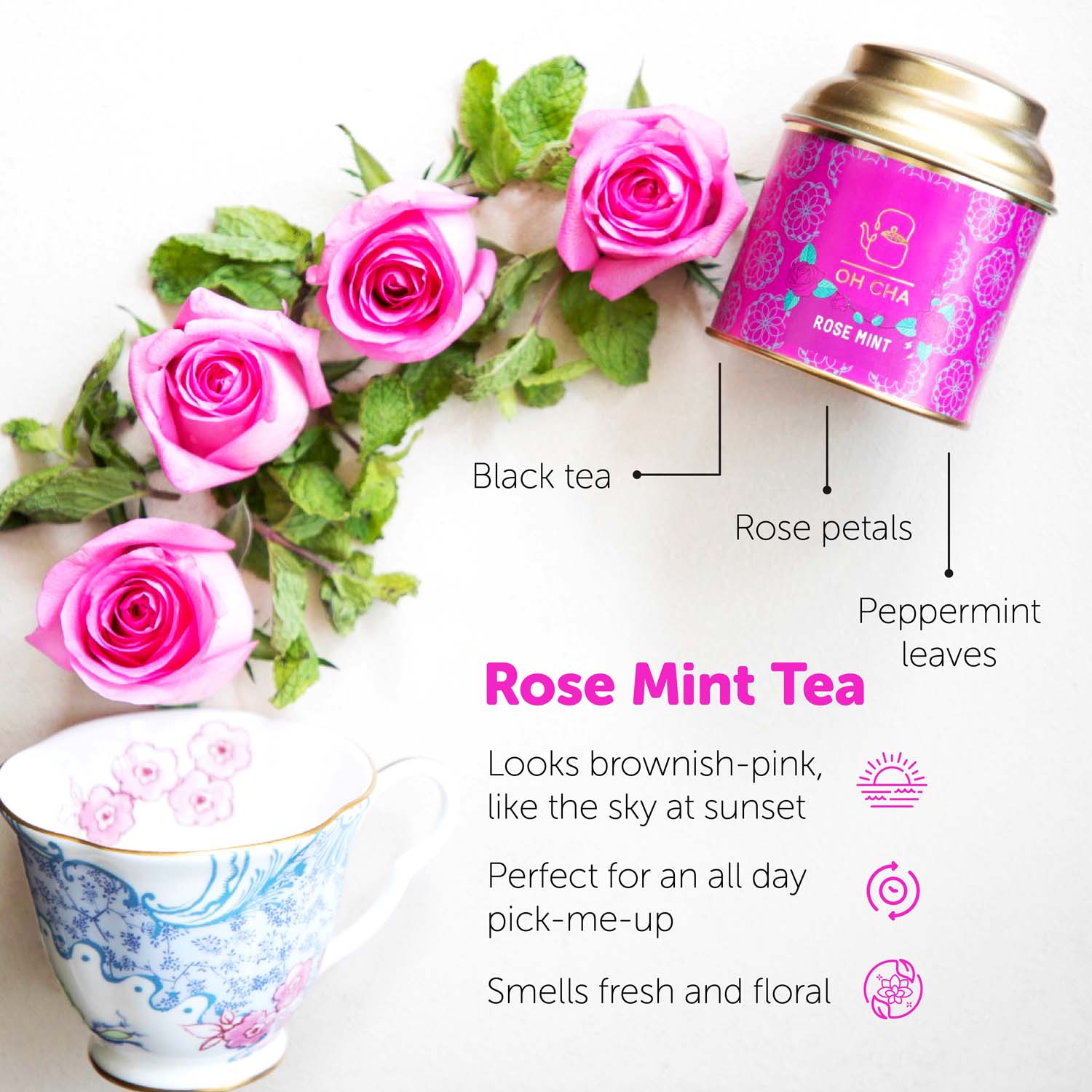 Rose Tea with Mint OhCha.in